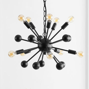 Orbit 19.5" Adjustable Iron Modern Industrial Sputnik LED Chandelier - JONATHAN Y